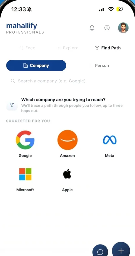 Finding a path to people at a company you want to reach